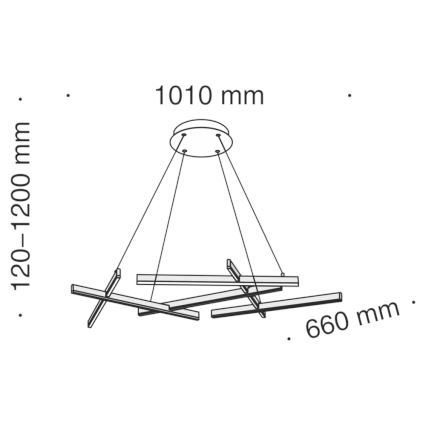 Maytoni MOD016PL-L75B - LED Lustr na lanku LINE LED/79W/230V černá