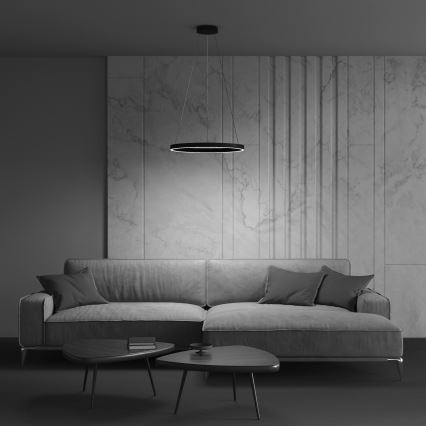 Maytoni MOD058PL-L22B3K - LED Lustr na lanku RIM LED/25W/230V 3000K pr. 40 cm černá