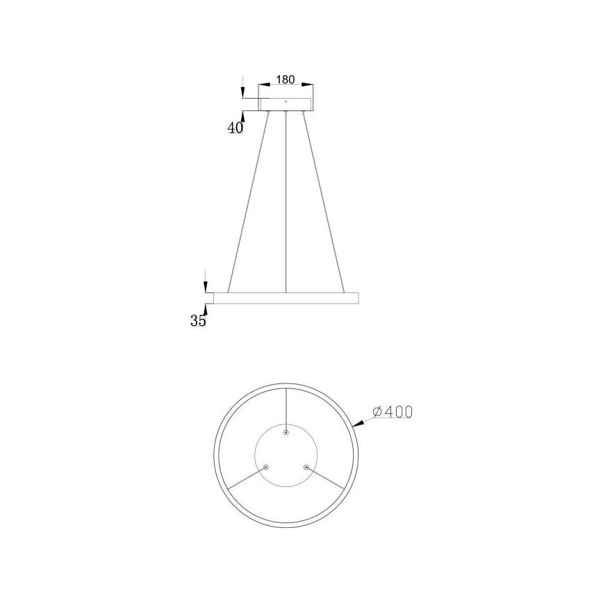 Maytoni MOD058PL-L22B3K - LED Lustr na lanku RIM LED/25W/230V 3000K pr. 40 cm černá