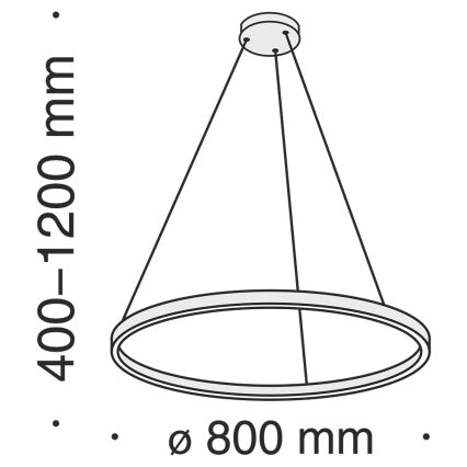 Maytoni MOD058PL-L42B3K - LED Lustr na lanku RIM LED/51W/230V 3000K pr. 80 cm černá