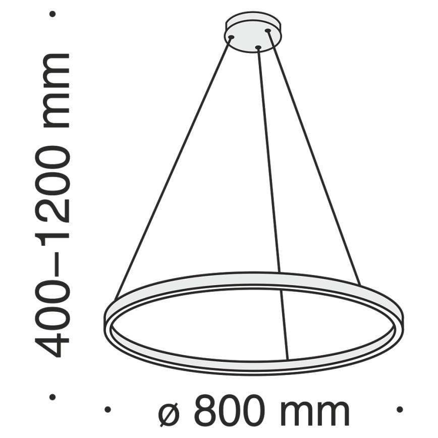Maytoni MOD058PL-L42B3K - LED Lustr na lanku RIM LED/51W/230V 3000K pr. 80 cm černá