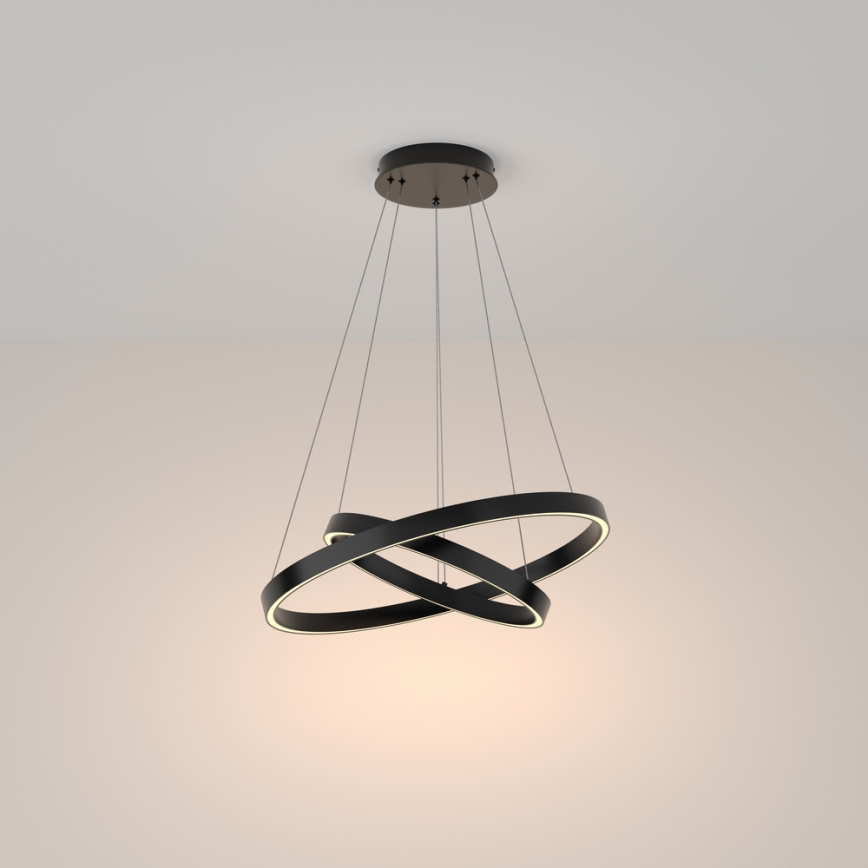 Maytoni MOD058PL-L55B3K - LED Lustr na lanku RIM LED/61W/230V 3000K pr. 60 cm černá