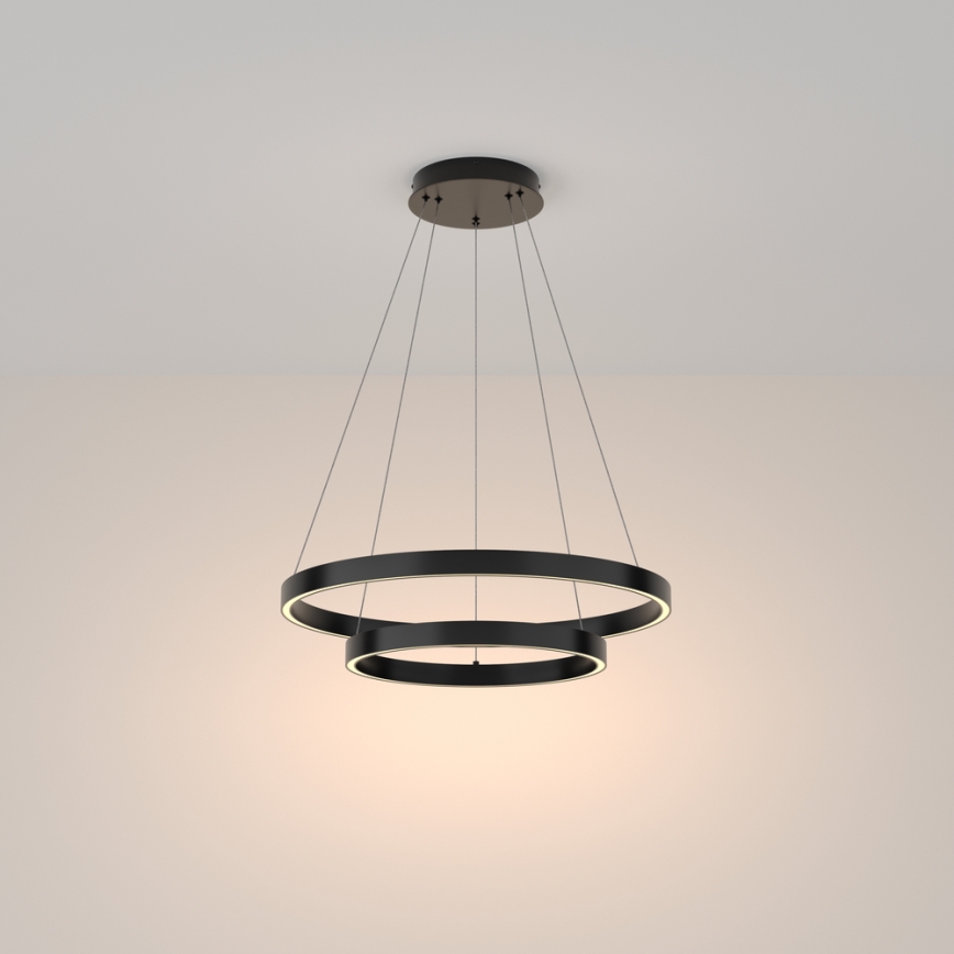 Maytoni MOD058PL-L55B3K - LED Lustr na lanku RIM LED/61W/230V 3000K pr. 60 cm černá