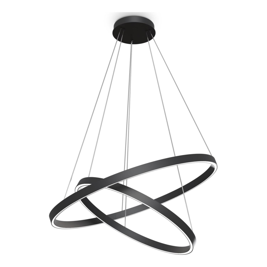 Maytoni MOD058PL-L74B3K - LED Lustr na lanku RIM LED/88W/230V 3000K pr. 80 cm černá