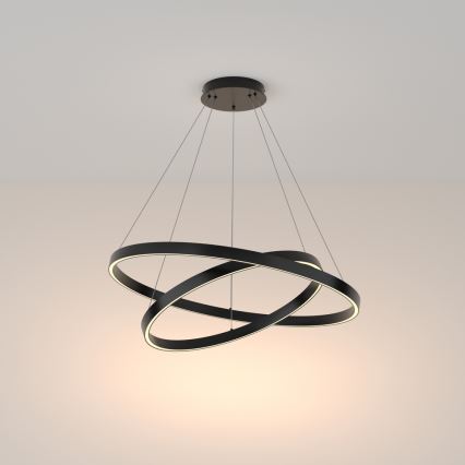 Maytoni MOD058PL-L74B3K - LED Lustr na lanku RIM LED/88W/230V 3000K pr. 80 cm černá