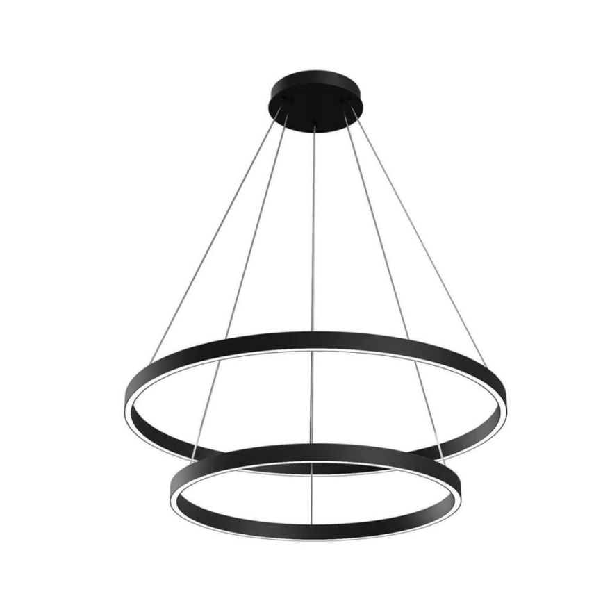 Maytoni MOD058PL-L74B3K - LED Lustr na lanku RIM LED/88W/230V 3000K pr. 80 cm černá