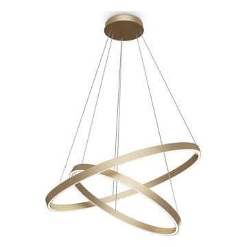 Maytoni MOD058PL-L74BS3K - LED Lustr na lanku RIM LED/88W/230V 3000K pr. 80 cm zlatá