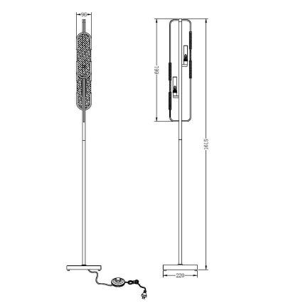 Maytoni MOD099FL-02G - Stojací lampa MARMO 2xG9/40W/230V