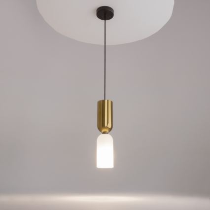 Maytoni MOD177PL-01G - Lustr na lanku MEMORY 1xE14/40W/230V zlatá/bílá