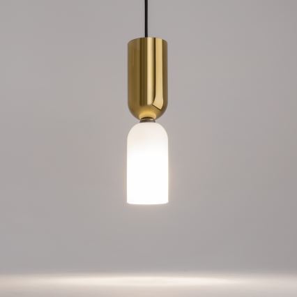 Maytoni MOD177PL-01G - Lustr na lanku MEMORY 1xE14/40W/230V zlatá/bílá
