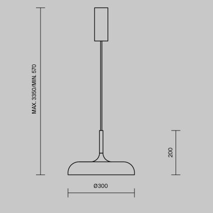 Maytoni MOD189PL-L12GR3K1 - LED Lustr na lanku GERHARD LED/19W/230V pr. 30 cm šedá