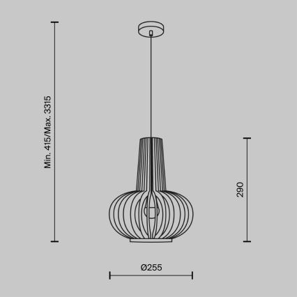 Maytoni MOD193PL-01W - Lustr na lanku ROOTS 1xE27/40W/230V pr. 22,5 cm béžová