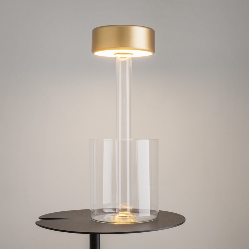 Maytoni MOD229TL-L3G3K1 - LED Stmívatelná nabíjecí přenosná stolní lampa LED/3W/5V 2200-4000K zlatá/čirá