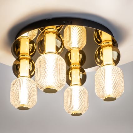 Maytoni MOD273CL-L60G3K - LED Stropní svítidlo DROP 4xLED/15W/230V pr. 43 cm zlatá