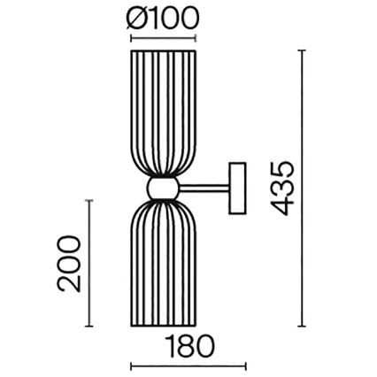 Maytoni MOD302WL-02GR - Nástěnné svítidlo ANTIC 2xE14/40W/230V zlatá/šedá