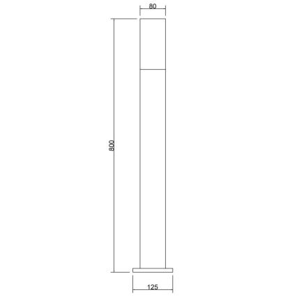 Maytoni O418FL-01GR1 - Venkovní lampa WILLIS 1xE27/60W/230V 80 cm IP54 antracit