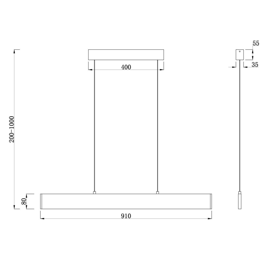 Maytoni P010PL-L23B4K - LED Lustr na lanku STEP LED/23W/230V 4000K 91 cm černá
