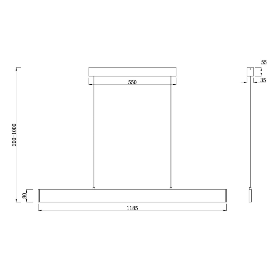 Maytoni P010PL-L30B4K - LED Lustr na lanku STEP LED/30W/230V 4000K 118,5 cm černá