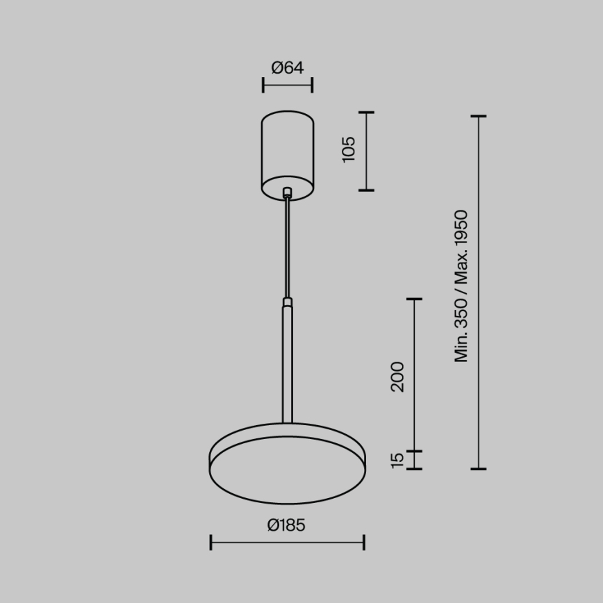Maytoni P076PL-L12W3K-B - LED Lustr na lanku PLATO LED/12W/230V 3000K černá