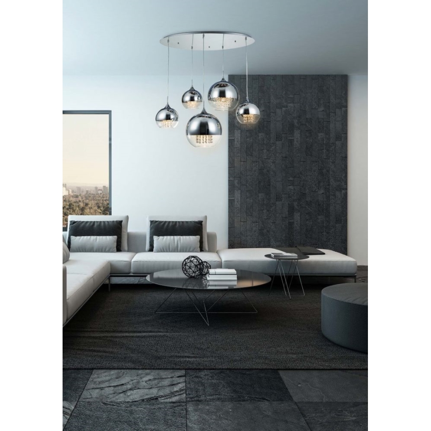 Maytoni P140-PL-170-5-N - Lustr na lanku FERMI 5xE27/60W/230V lesklý chrom
