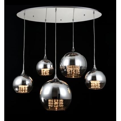 Maytoni P140-PL-170-5-N - Lustr na lanku FERMI 5xE27/60W/230V lesklý chrom