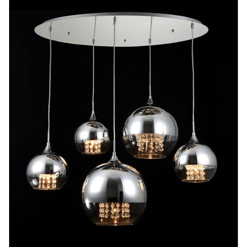 Maytoni P140-PL-170-5-N - Lustr na lanku FERMI 5xE27/60W/230V lesklý chrom