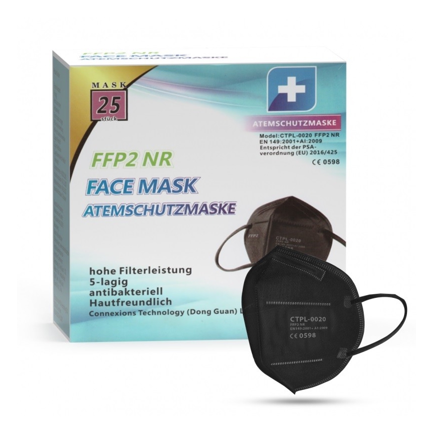 Media Sanex Respirátor FFP2 NR / KN95 Black 1ks