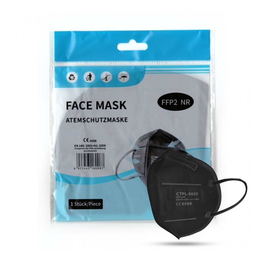 Media Sanex Respirátor FFP2 NR / KN95 Black 1ks