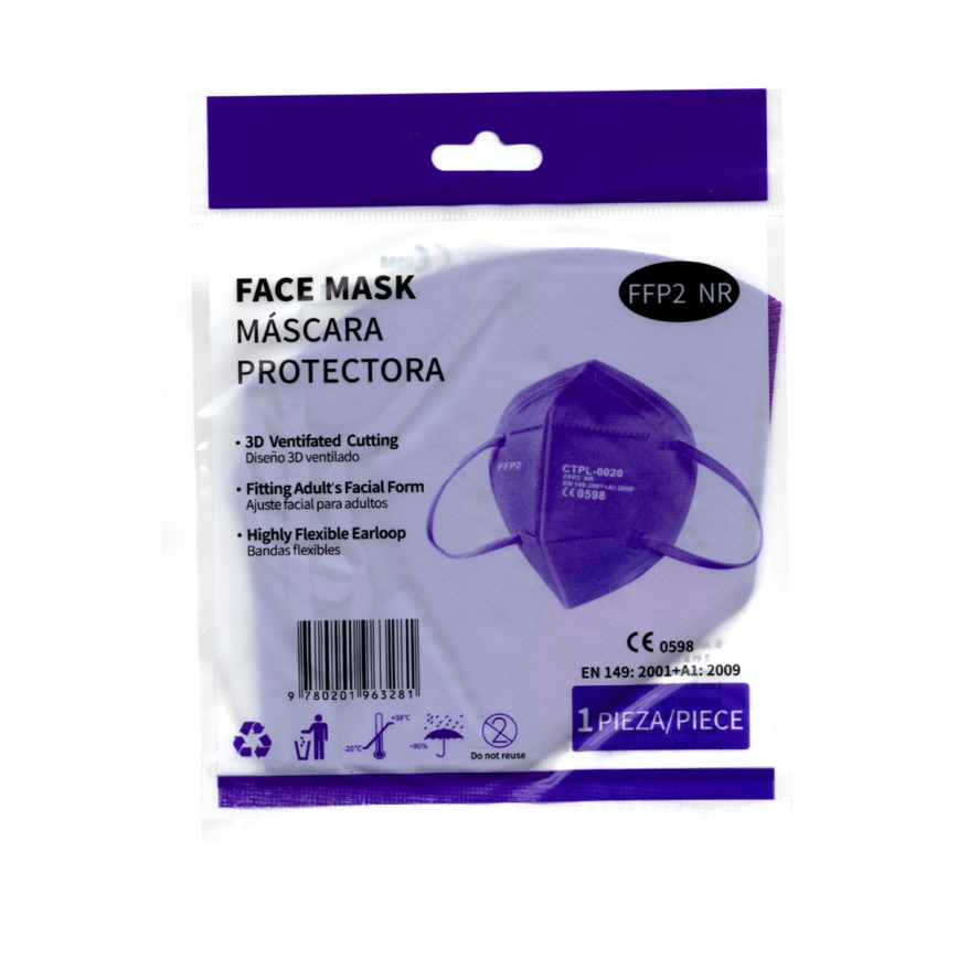 Media Sanex Respirátor FFP2 NR / KN95 fialový 1ks