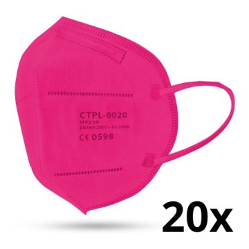 Media Sanex Respirátor FFP2 NR / KN95 tmavě růžový 20ks