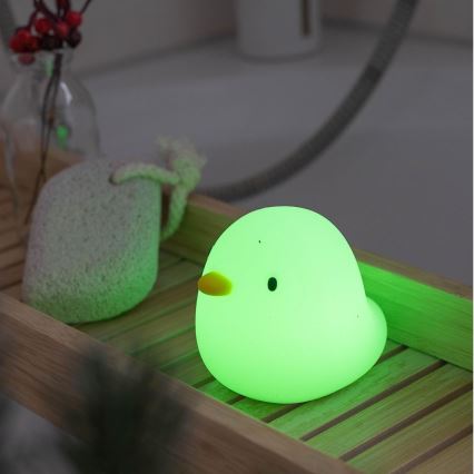 MegaLight - LED RGB Nabíjecí dětská dotyková lampa do vany SWIMMY DUCK LED/5V IP67