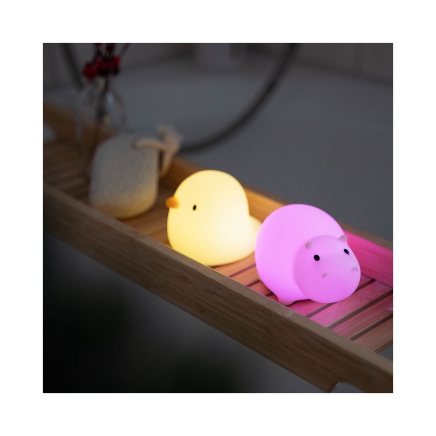 MegaLight - LED RGB Nabíjecí dětská dotyková lampa do vany SWIMMY DUCK LED/5V IP67