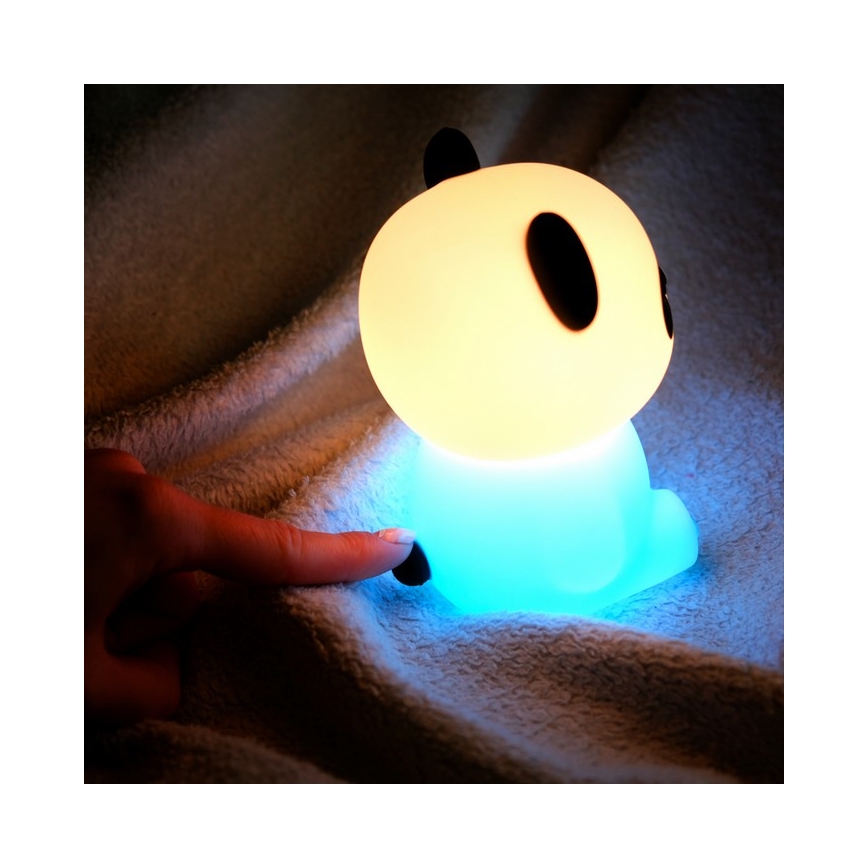 MegaLight - LED RGB Stmívatelná nabíjecí dětská dotyková lampa PADDY PANDA LED/5V