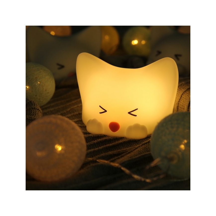 MegaLight - LED RGB Stmívatelná nabíjecí dětská dotyková lampa CATTY CAT LED/5V