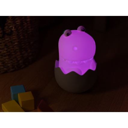 MegaLight - LED RGB Stmívatelná nabíjecí dětská dotyková lampa DIGGY DINO LED/5V