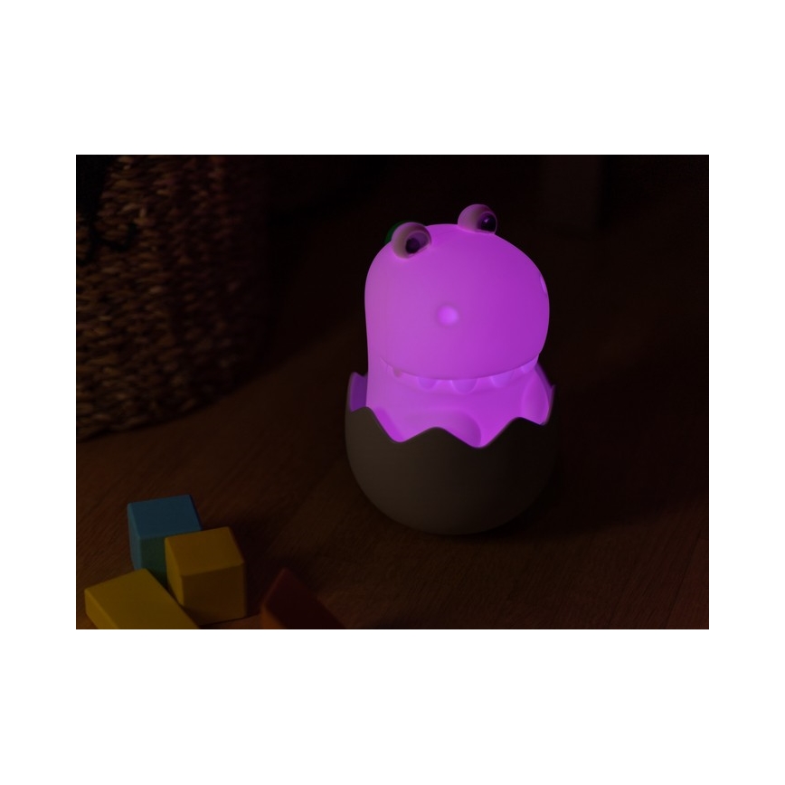 MegaLight - LED RGB Stmívatelná nabíjecí dětská dotyková lampa DIGGY DINO LED/5V