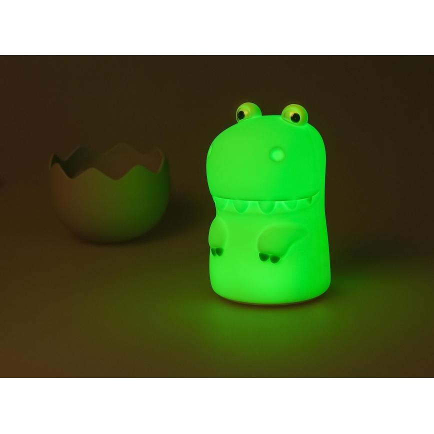MegaLight - LED RGB Stmívatelná nabíjecí dětská dotyková lampa DIGGY DINO LED/5V