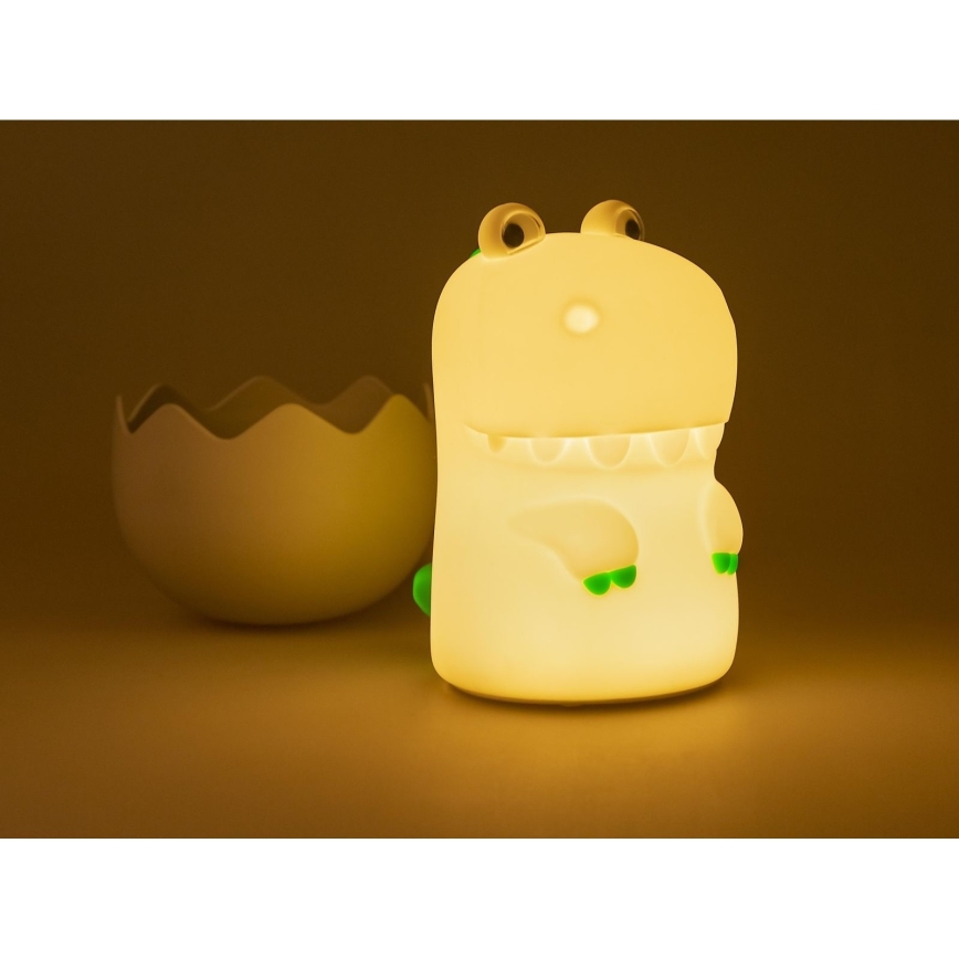 MegaLight - LED RGB Stmívatelná nabíjecí dětská dotyková lampa DIGGY DINO LED/5V