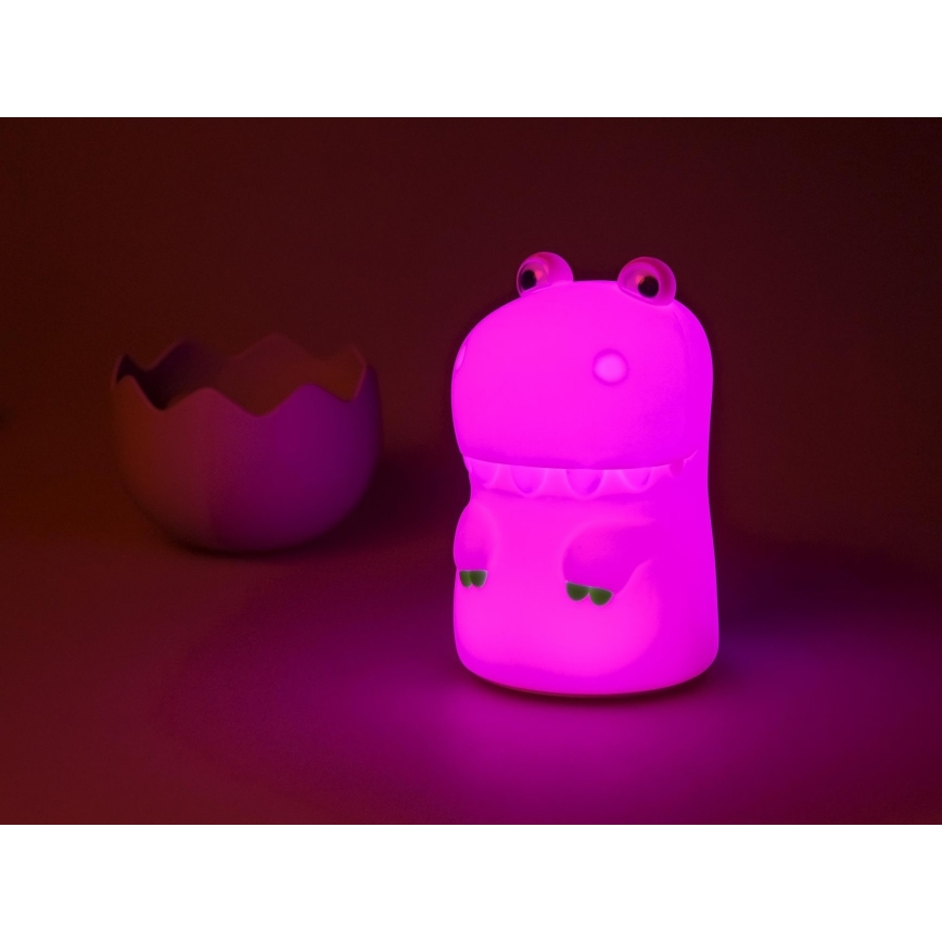 MegaLight - LED RGB Stmívatelná nabíjecí dětská dotyková lampa DIGGY DINO LED/5V
