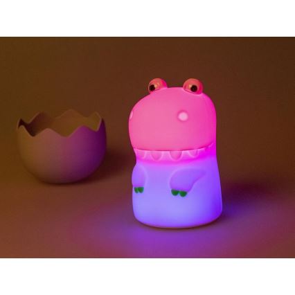 MegaLight - LED RGB Stmívatelná nabíjecí dětská dotyková lampa DIGGY DINO LED/5V