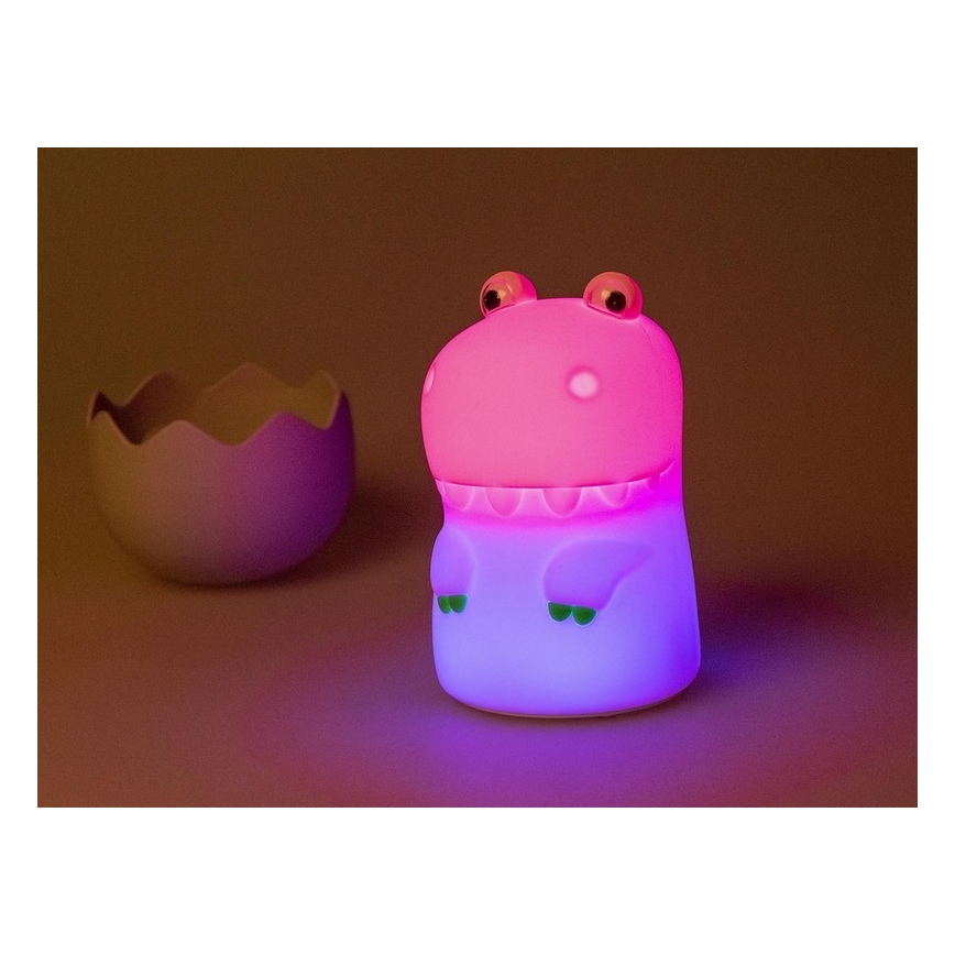 MegaLight - LED RGB Stmívatelná nabíjecí dětská dotyková lampa DIGGY DINO LED/5V