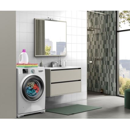 Meliconi 656149 - Antivibrační podložka pod pračku s výsuvnými kolečky 47 cm bílá