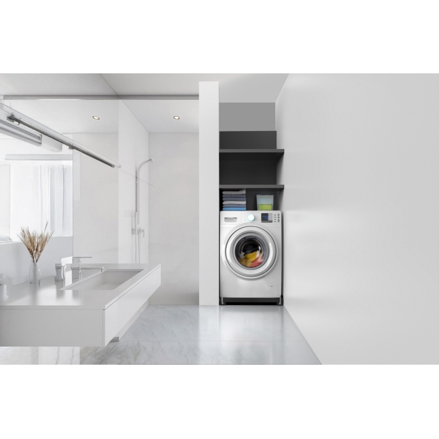 Meliconi 656168 - Antivibrační podložka pod pračku s výsuvnými kolečky 47 cm černá