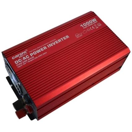 Měnič napětí CARSPA 1000W/12/230V + USB