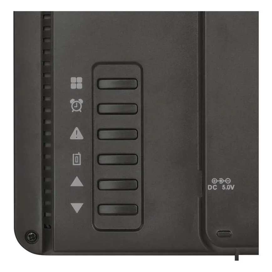 Meteostanice s barevným LCD displejem a budíkem 5V 3xAAA + 2xAA černá