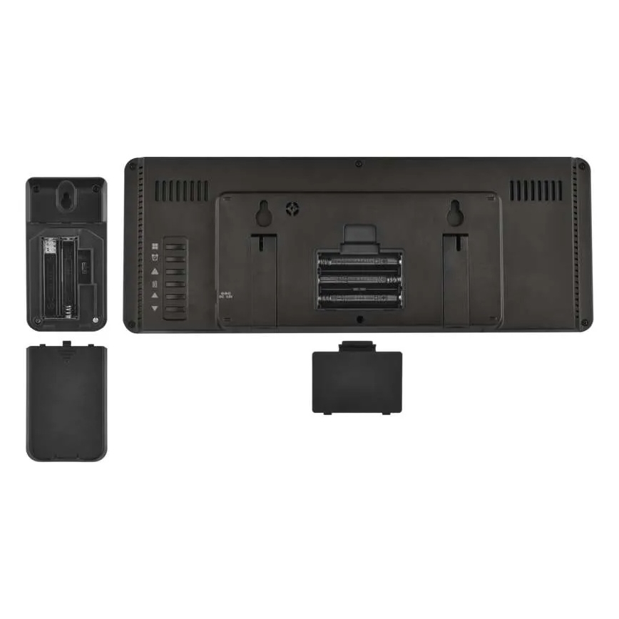 Meteostanice s barevným LCD displejem a budíkem 5V 3xAAA + 2xAA černá