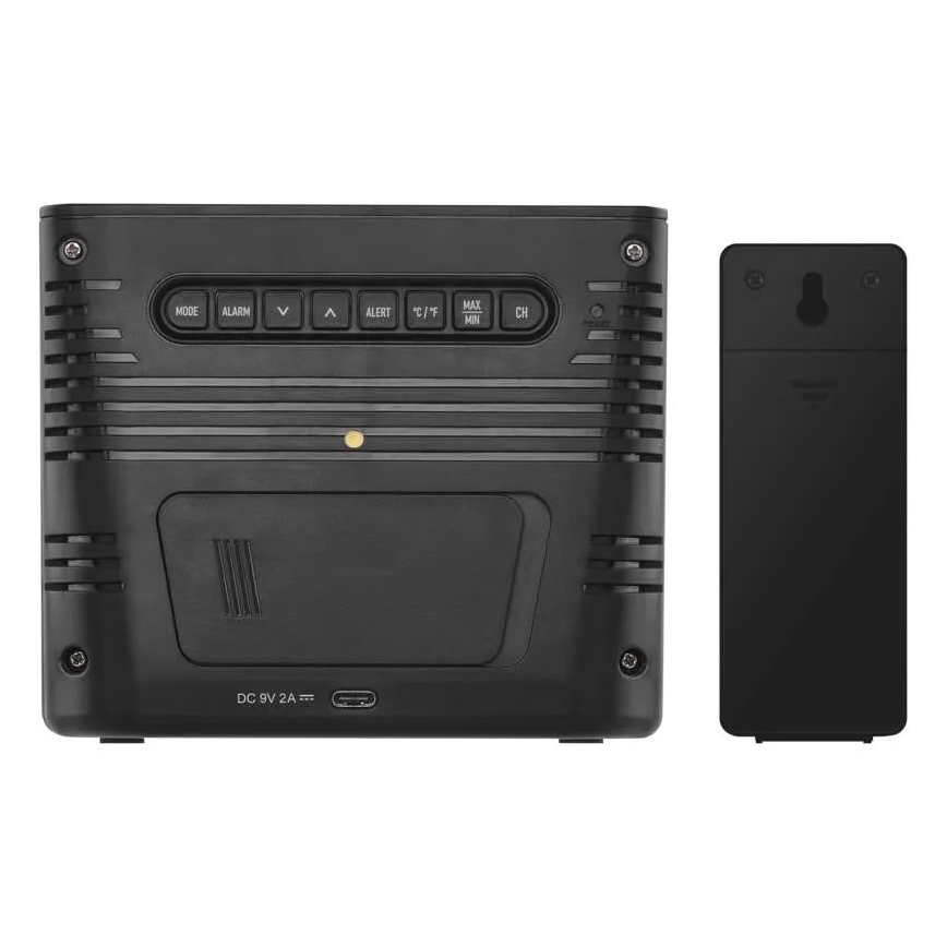 Meteostanice s bezdrátovým nabíjením 5V 2xAA + 2xAAA černá