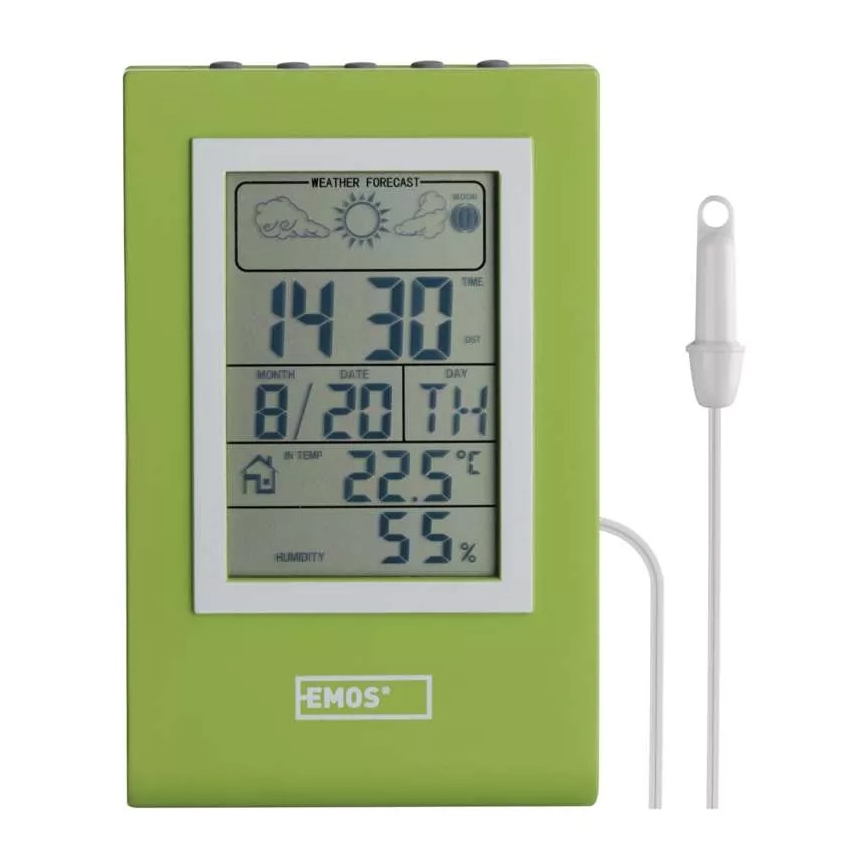 Meteostanice s budíkem 2xLR1130 zelená
