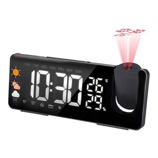 Meteostanice s LCD displejem, budíkem a projektorem 5V/2xAA + 3xAA