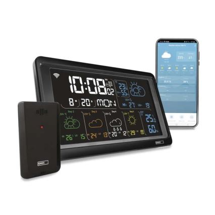 Meteostanice s LCD displejem GoSmart 5/230V Wi-Fi Tuya černá